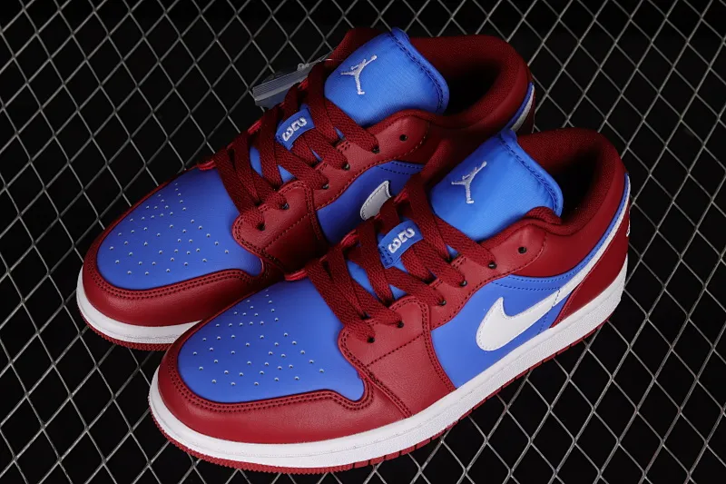 All categories Air Jordan Jordan series basketball shoes Air Jordan 1 Low Air Jordan 1 Low AJ1 Joe 1 red, blue and white swoosh color low-top basketball shoes DC0774-604